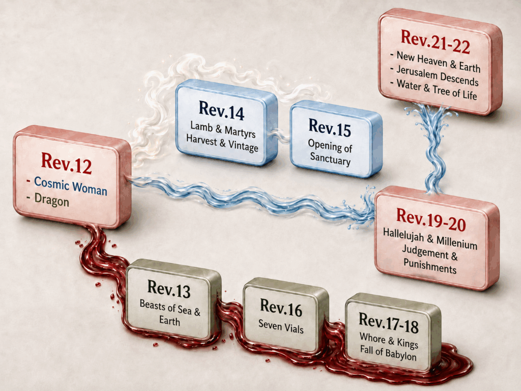Juscheld's proposed musical content structure of the Book of Revelation.